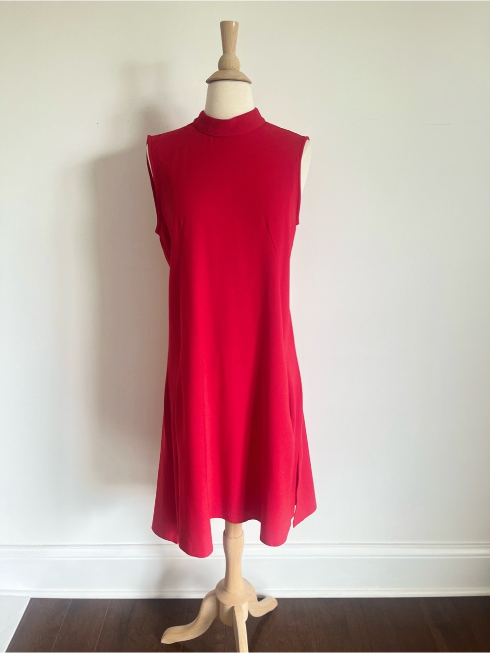 Closet Sleeveless Red Mini Dress with Mock Neck